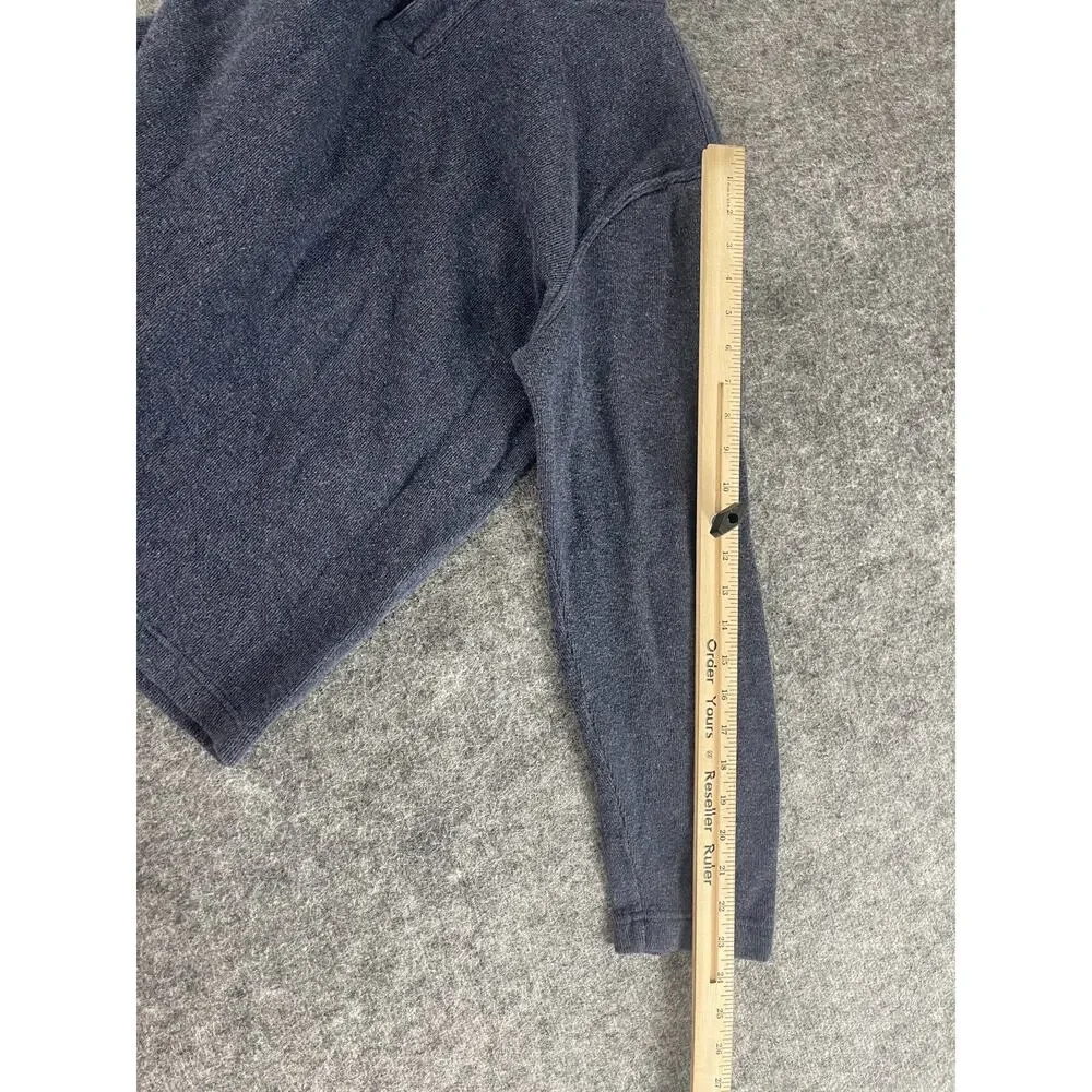 Lachlan Sweater Mens Extra Large Blue Cotton British Pullover Quarter Zip N203